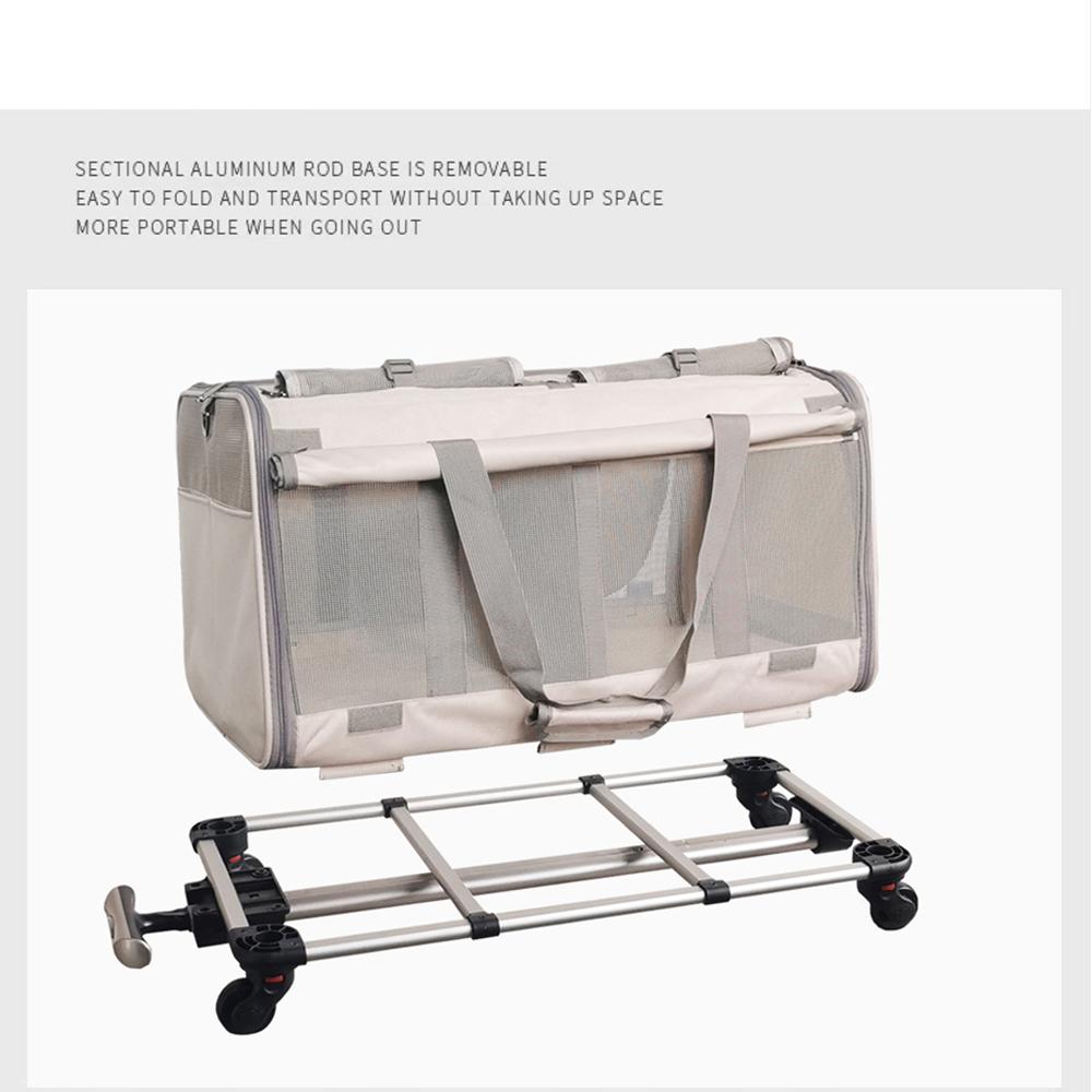 Étui Chariot De Transport Pour Chat Détachable - Poussette Roues Et Sac Respirant - Neuf - Taille M/L