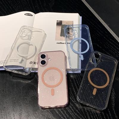 iPhone 17 Starry Glitter Magnetic Case for 16 Pro Max - Transparent, Soft, Precise Fit