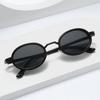 Punk Shades Oval Sunglasses for Women Men 90s Style Glasses Hip-Hop Metal Frame Small Frame Sun Glasses UV400 Protection Glasses