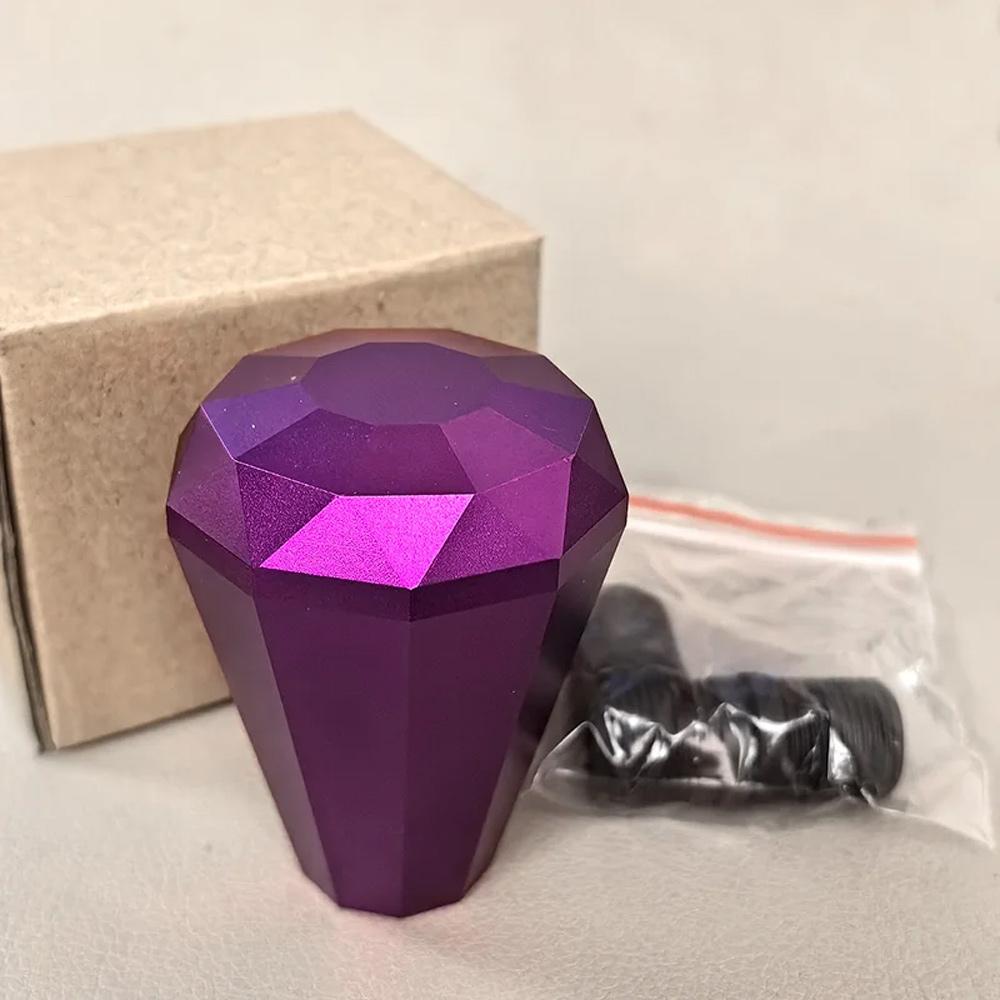 

Car Gear shift Head Diamond Shape Aluminum Alloy Car Gear Shift Knob Head Car Gear Shift Handle With adapter фиолетовый