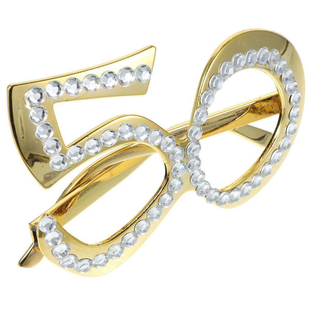 1PC 50 Digital Shaped Glasses Lightweight Plastic Frame Glitter Rhinestone Novelty Eyewear Birthday Party Anniversary