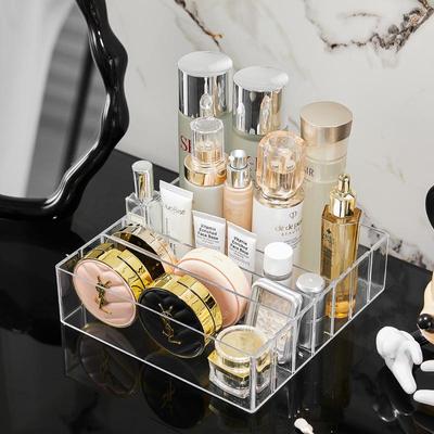 High-End Acrylic Desktop Cosmetic Organizer with Drawer and Shelves