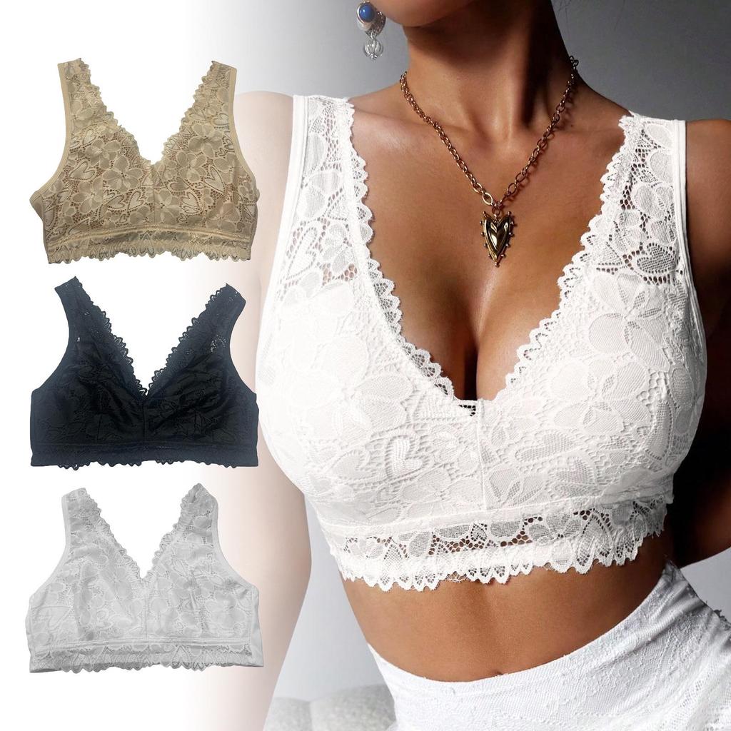 Zeriluna Lace V-neck Push-up Bra: Sexy, Skin-friendly, Breathable, Seamless, Comfortable, Fashionable Design with Beautiful Back.
