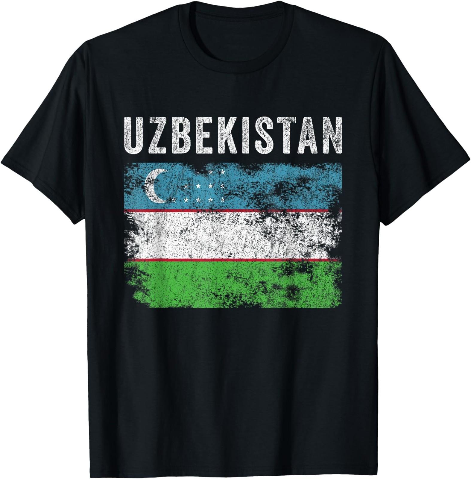 Uzbekistan Flag Distressed Uzbekistani Flag T- Unisex T-Shirt L