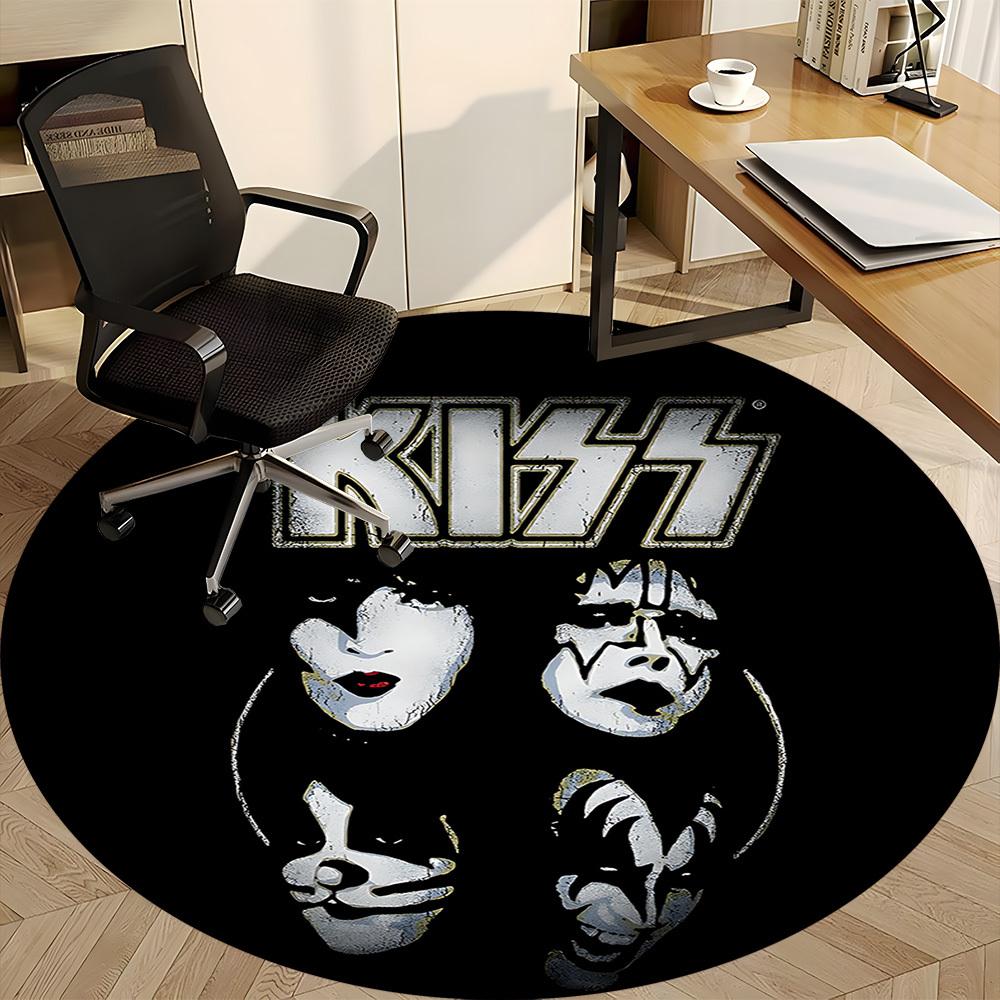 1pc KISS Band Office Round Area Rug, Indoor Mat Suitable For Office, Under Office Chairs Bedroom Living Room Home Decor  a0908159