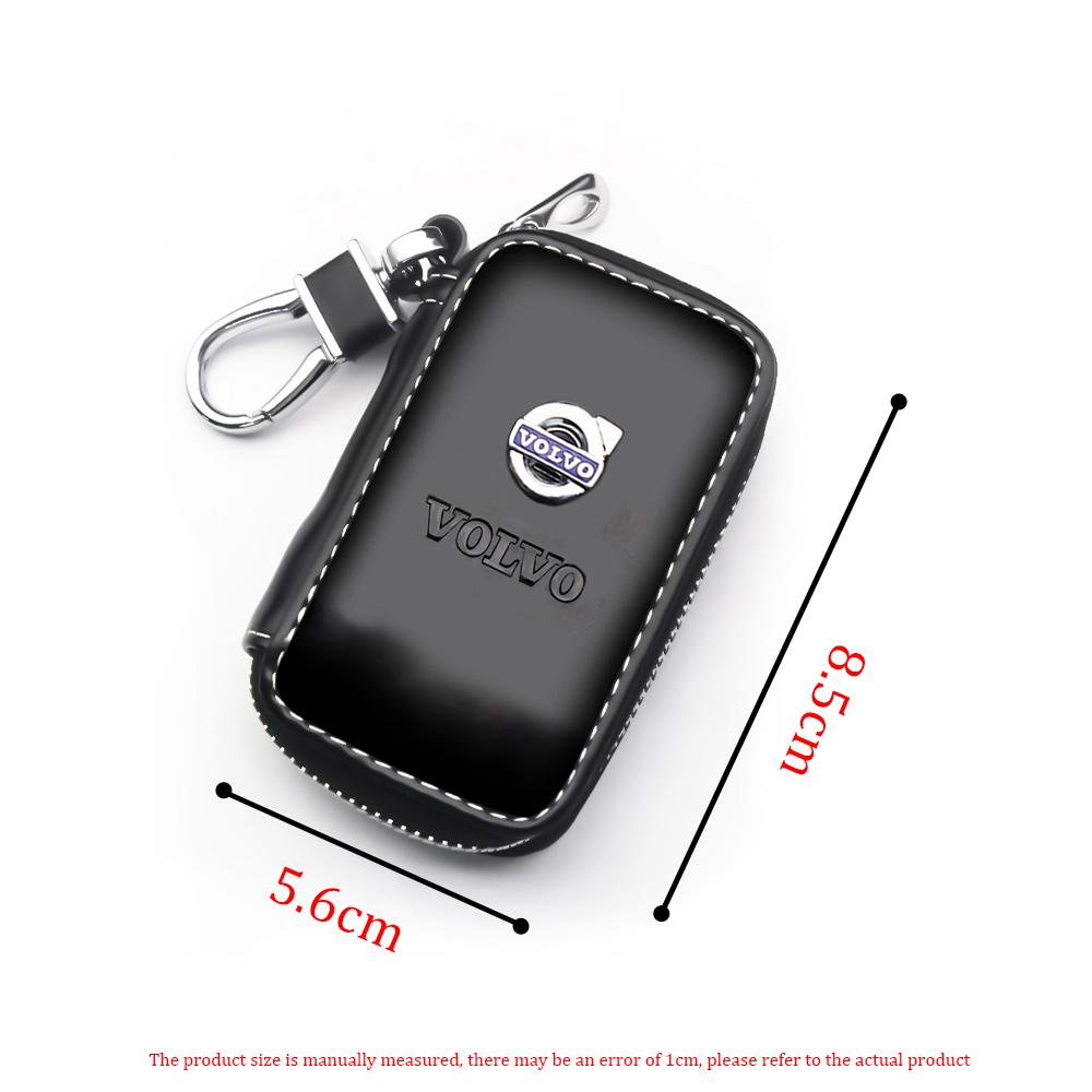 Leather Car Key Case Protection Auto Key Bag Key Chain Cover For Volvo S60 S90 XC40 XC60 XC90 V60 V90 EX40 V40 V50 V70 C30 T5 T6