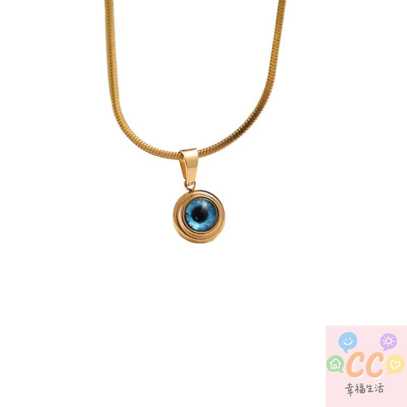 HUA HUA Fashion Necklace For Women Minimalist Classic Turkish Blue Eyes Pendant Choker Clavicle Chain Lucky Jewelry Gift