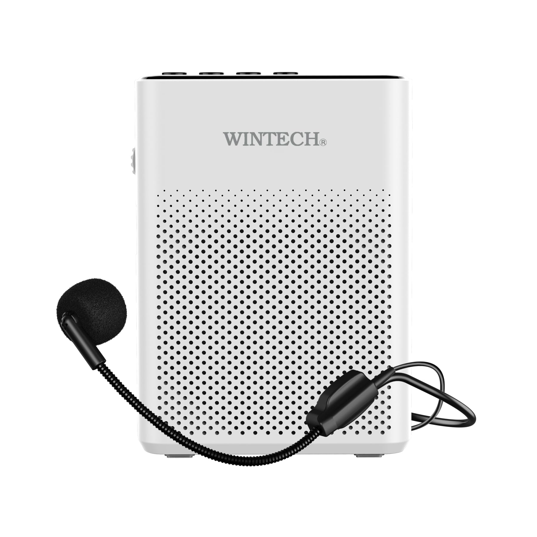 

WINTECH Portable Loudspeaker White Wired Microphone Included Rechargeable Battery Hands-Free KMA-20C Built-in