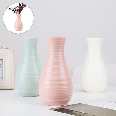 Nordic Style Creative Plastic Vase New Product PE Drop-resistant Vase Office Vase Variety of Multi-color Dried Flower Vases