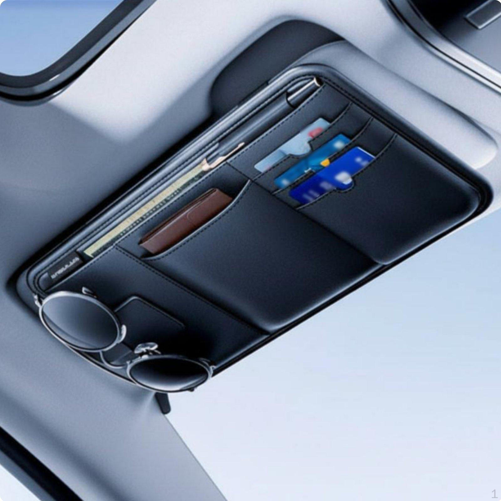 Car Sun Visor Organizer Large Capacity Document and Card Holder SpaceSaving Sunglasses