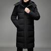 Winter New Men's Down Jacket Green Fashion Long Hooded Hairless Collar Jacket ·