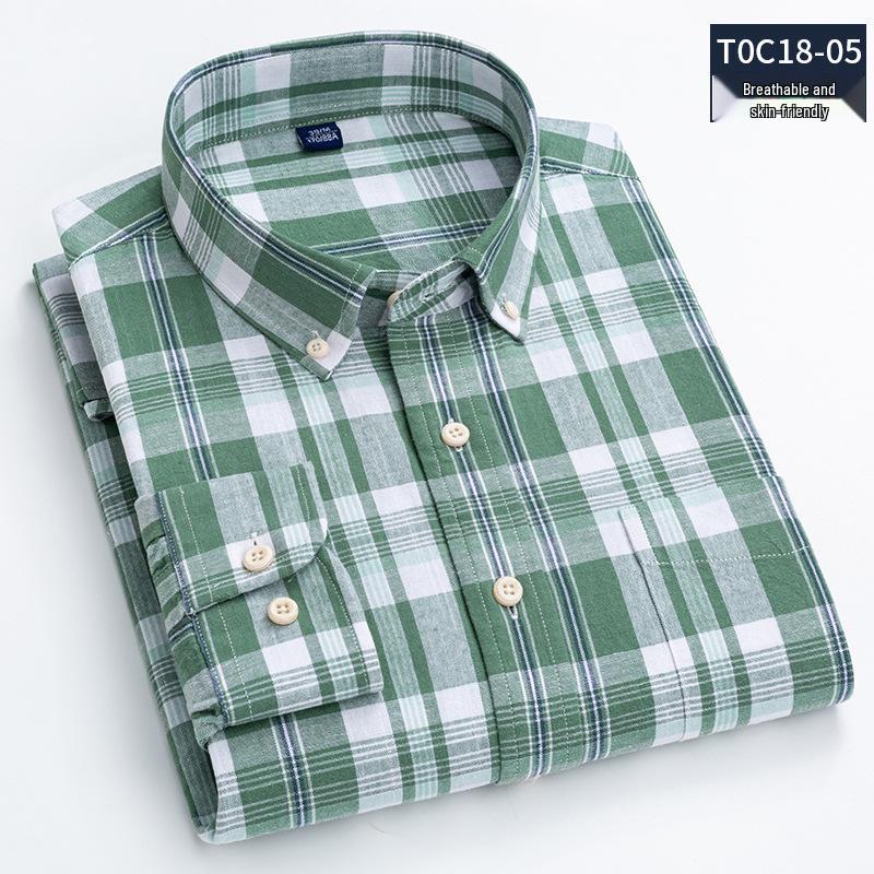 Spring New Arrival Striped Plaid Cotton Linen Long Sleeve Casual Business Shirt for Middle-Aged Men XXXXL