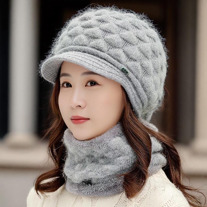 Grenzüberschreitende Entenschnabel-Baskenmütze: Herbst/Winter Dicke Warme Strickmütze mit Ohrenschutz für Mittelalte & Ältere