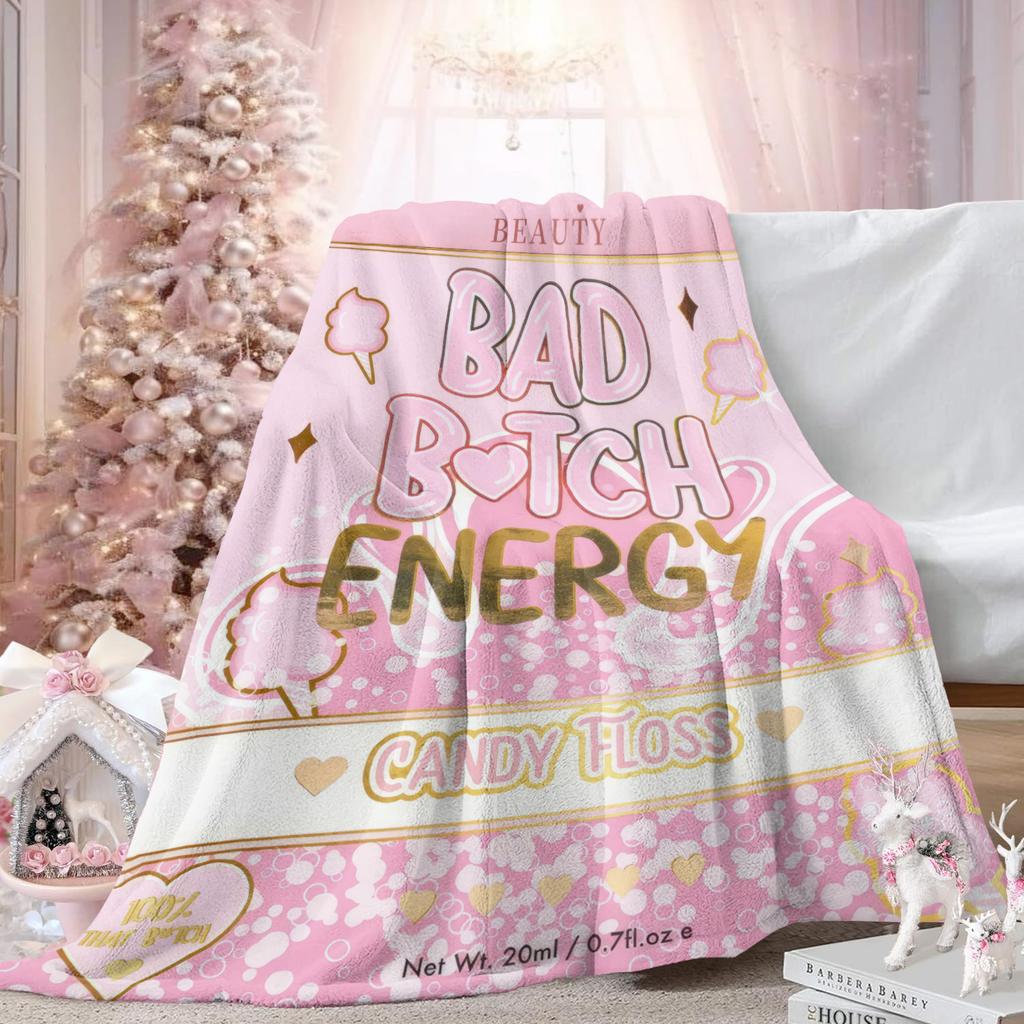 Süße Bad Girl Energie Decke Warm Weich Winter Flanell Bett Überwurf Milch Plüsch Dünne Steppdecke für Zuhause Wohnzimmer Sofa Bettbezug Geschenk