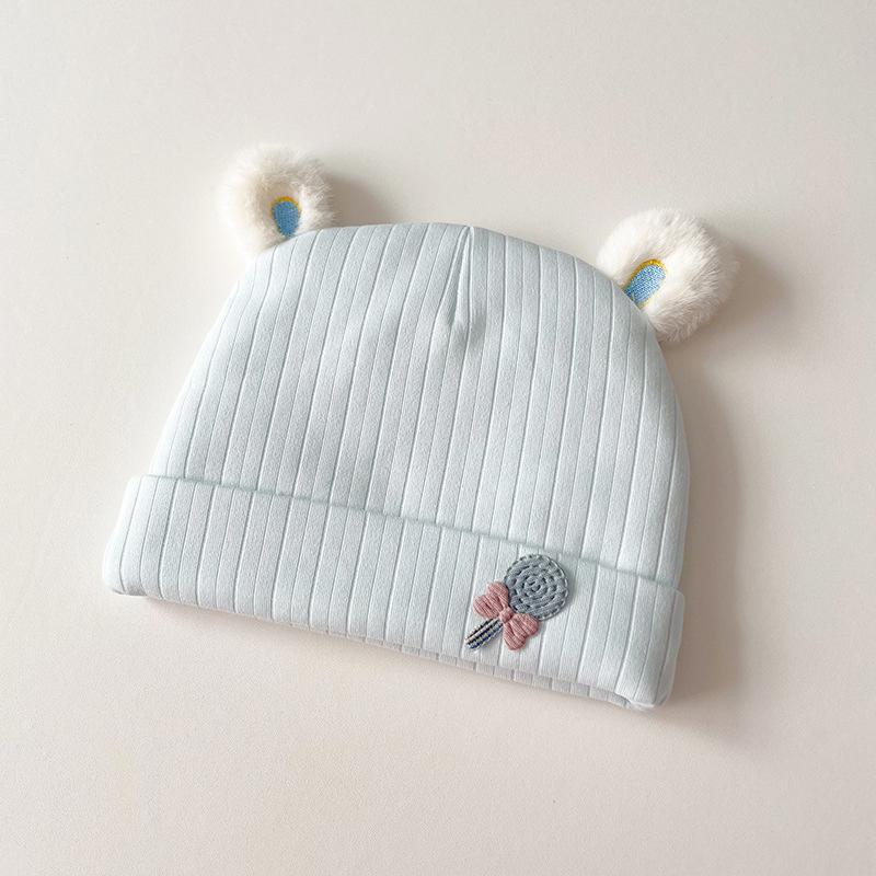 0-3 Mouths Newborn Fetal Hats Cute Soft Cotton Boy Girl Autumn Winter Warm Beanies Caps Solid Color Infant Kids Bonnets