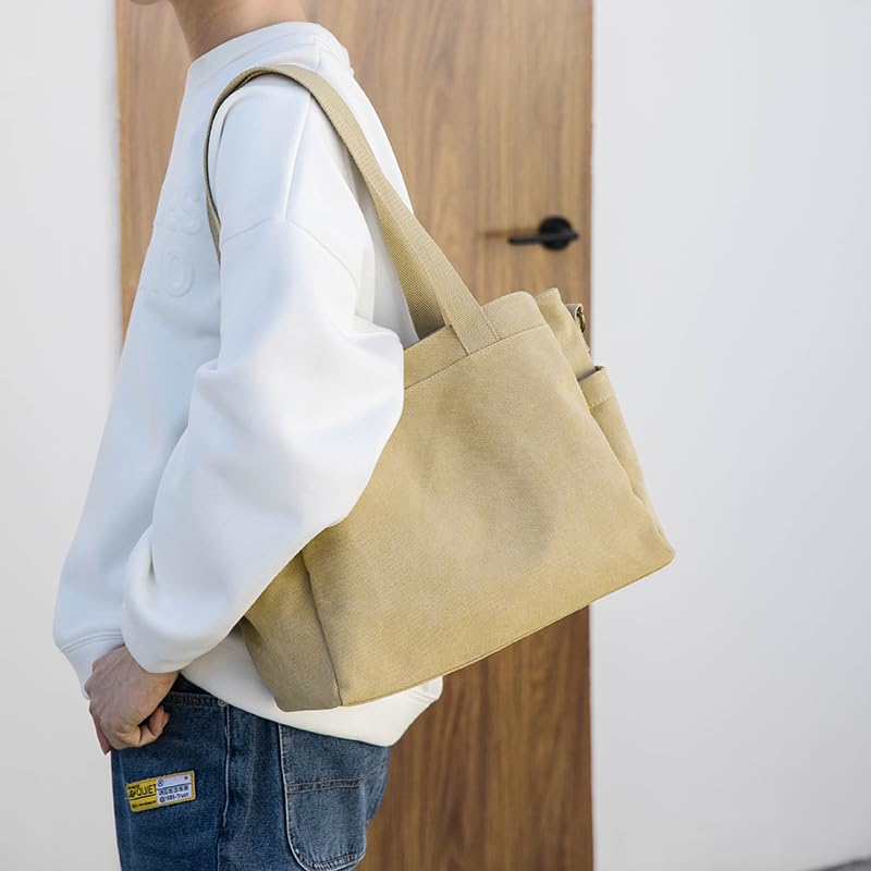 Geantă Tote Mare Multifuncțională Pânză Ușoară Mare pentru Femei și de Umăr Crossbody Pânză Tote Umăr Școală [Yocipa] Geantă, Geantă, Poșetă, Capacitate,