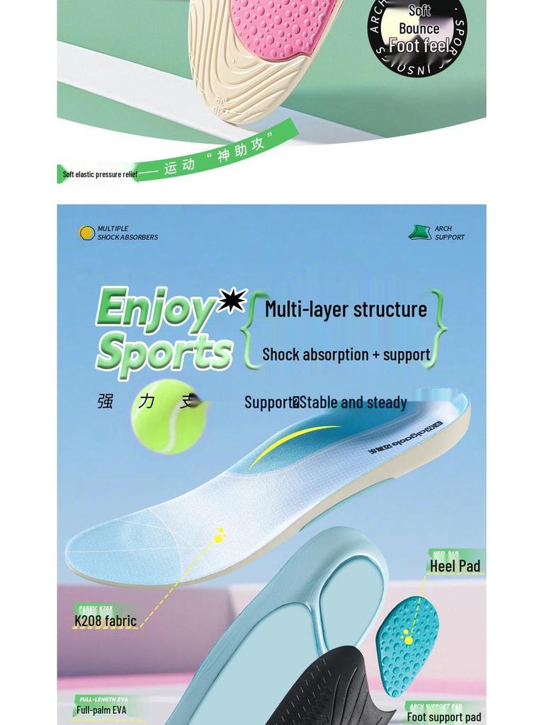 Orthotic Arch Support Insoles for Flat Feet - Anti-torsion, Sweat-wicking, High Elastic, Shock Absorption, Comfortable for Men and Women