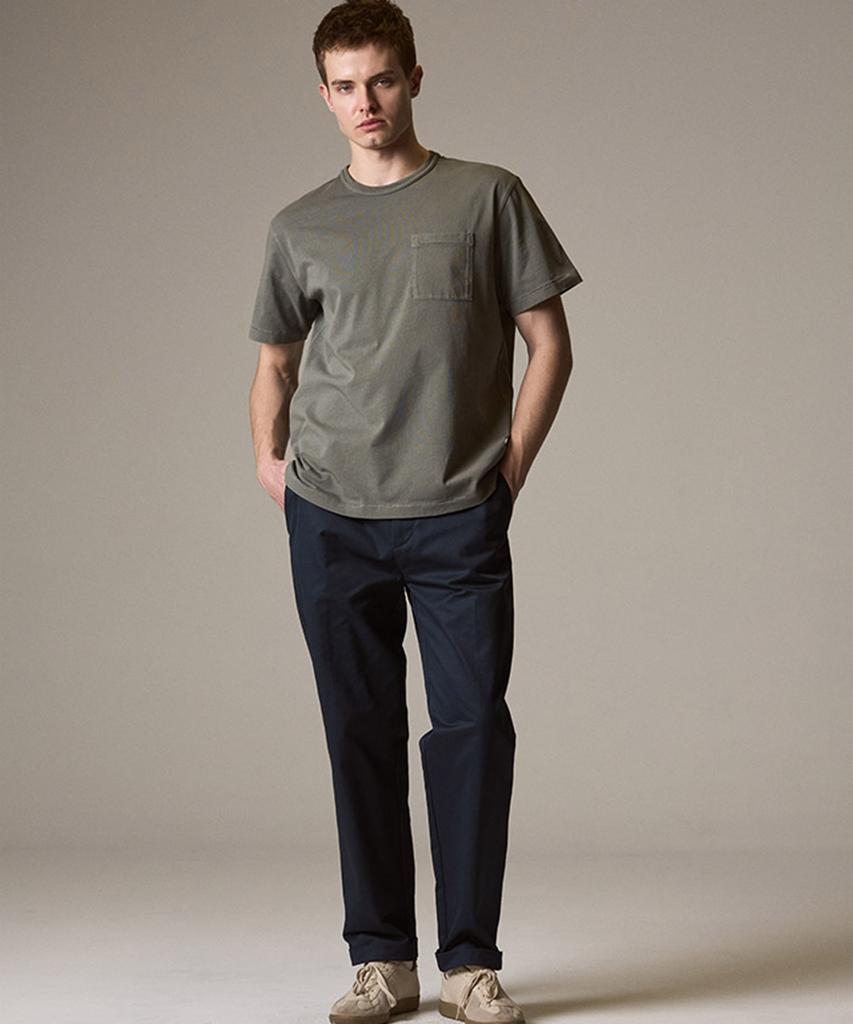 Laijeuaenbillou [Authentic] Authentic Supima 302 Loose Tapered Chino Pants Navy