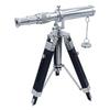 35.6 cm Brass Chrome Telescope with Black Wooden Tripod Gift Wedding, Thanksgiving, Chinese New Year, Christmas, Table top, Home, Office Decor