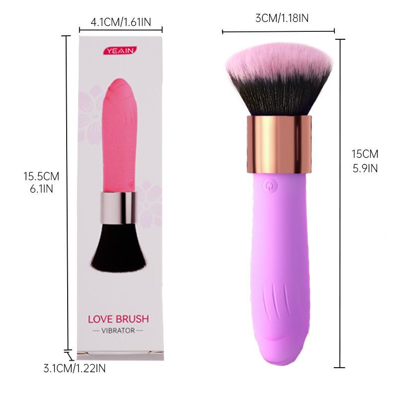 Soft Makeup Brush Vibrator 10 Vibrating Modes Silicone Bullet Vibration Nipple Clitoris Massager Stimulator Sex Toys for Women