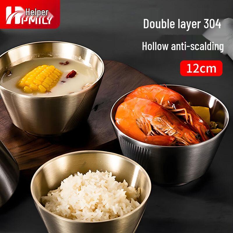 HPMILY Антиожоговая миска на подставке из нержавеющей стали 304, 12 см