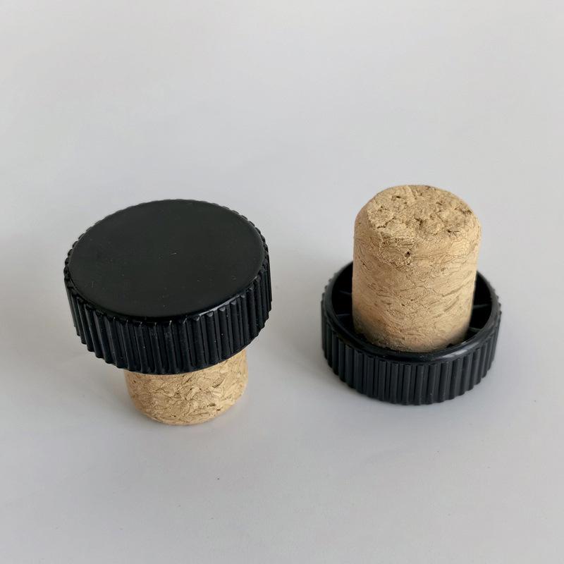 Customizable Red Wine Polymer & Beech Wood Bottle Stopper