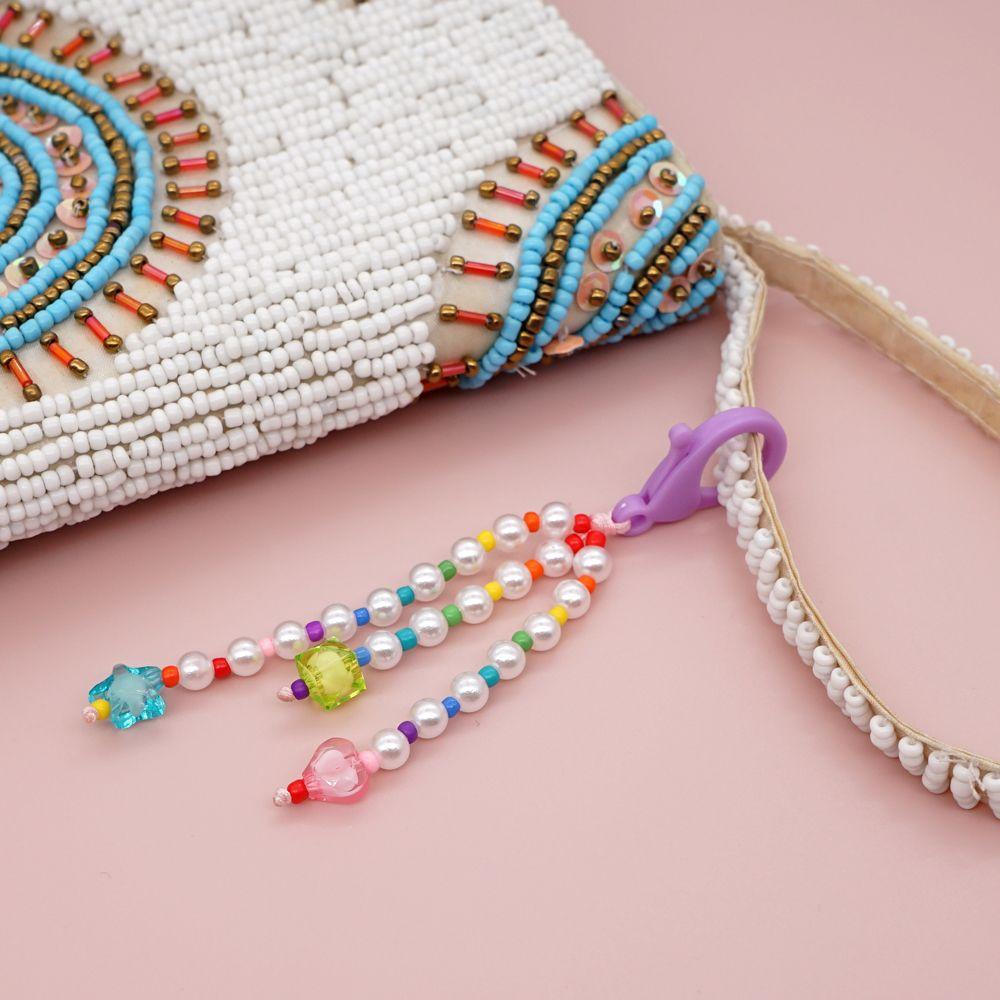 

Lanyard Acrylic Car Key Ring Mobile Phone Chain Beaded Keyring Key Chains Women Pearls Keychain 01