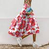European American Trendy Floral Print Womens Mid Sleeve Dress