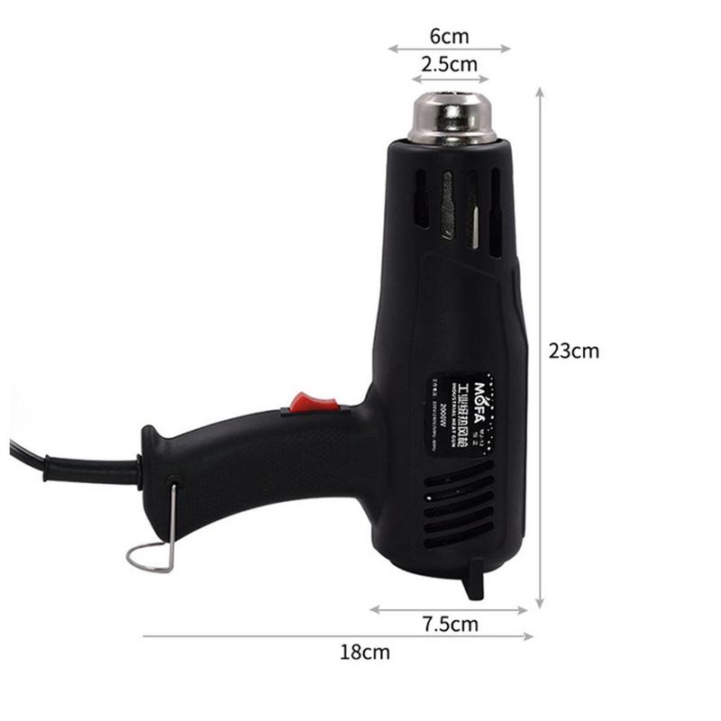 Air Gun 220V 2000W Advanced Temperatures Adjustable Electric Heat Gun Shrink Wrapping Industrial Building Hair Dryer