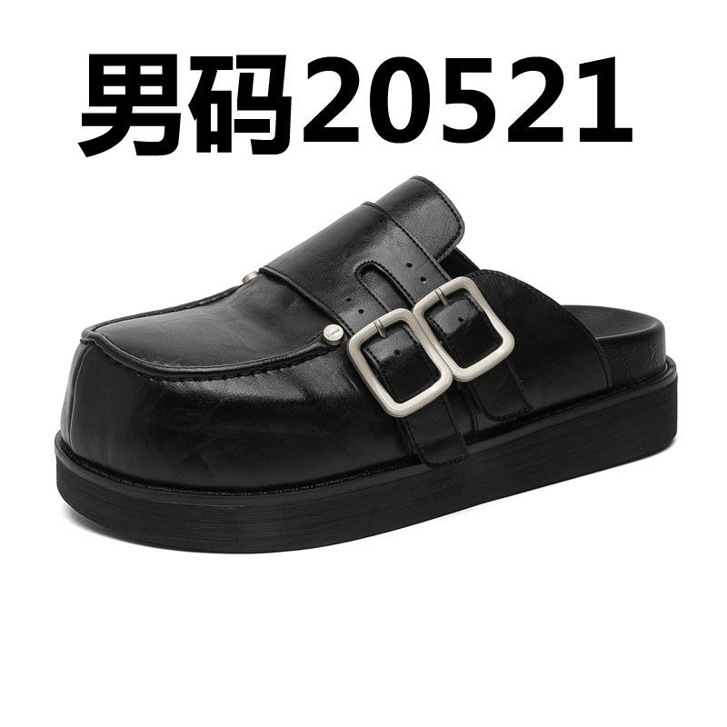 

Big head heightening Derby shoes sandals thick-soled Bocken bag head half-drag couple slippers 20521-10521-J 36