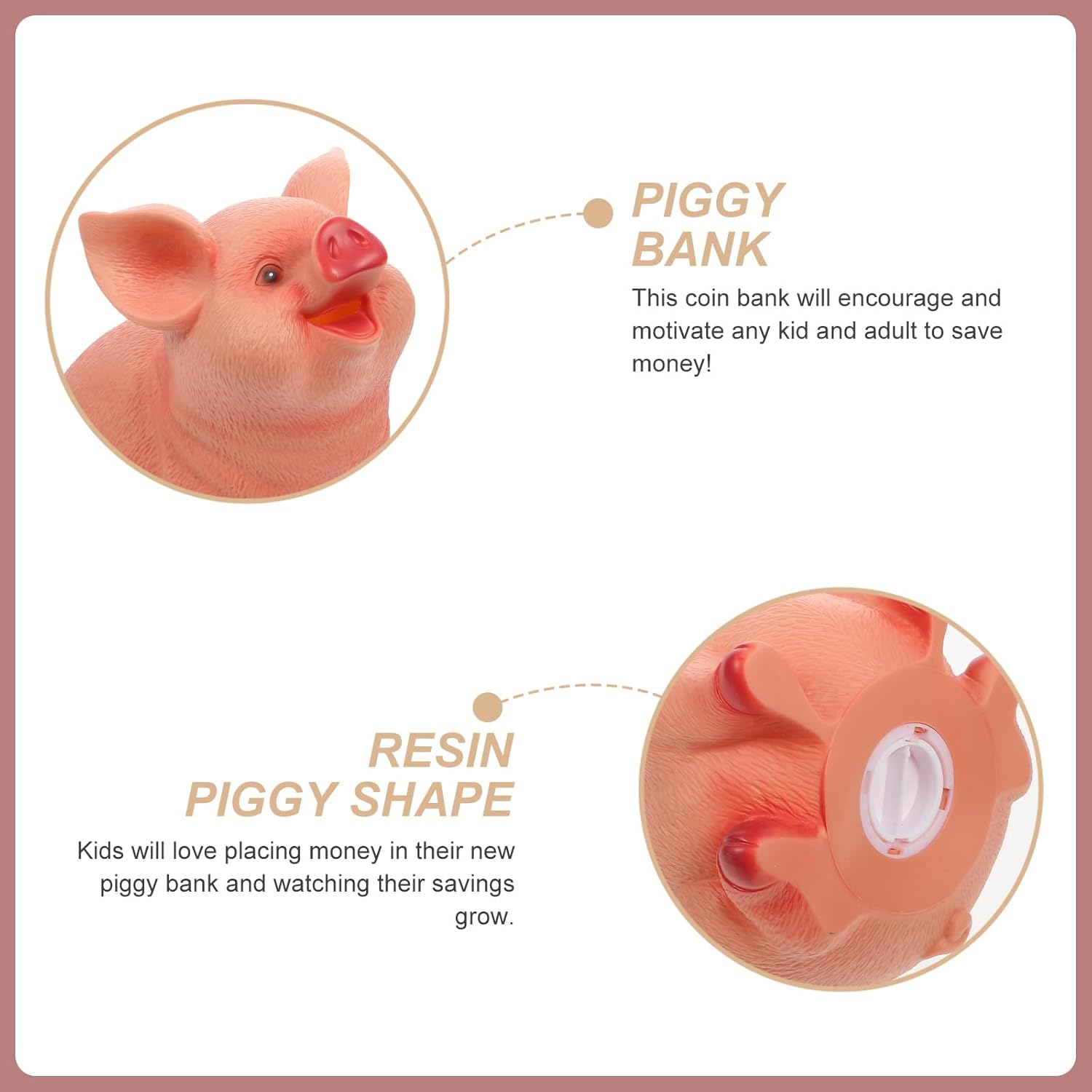

PartyKindom Large Piggy Bank for Kids, Cute Pig Money Bank Resin Piggy Bank Coin Bank Money Saving Pot for Boys Girls Adults Nursery Decor