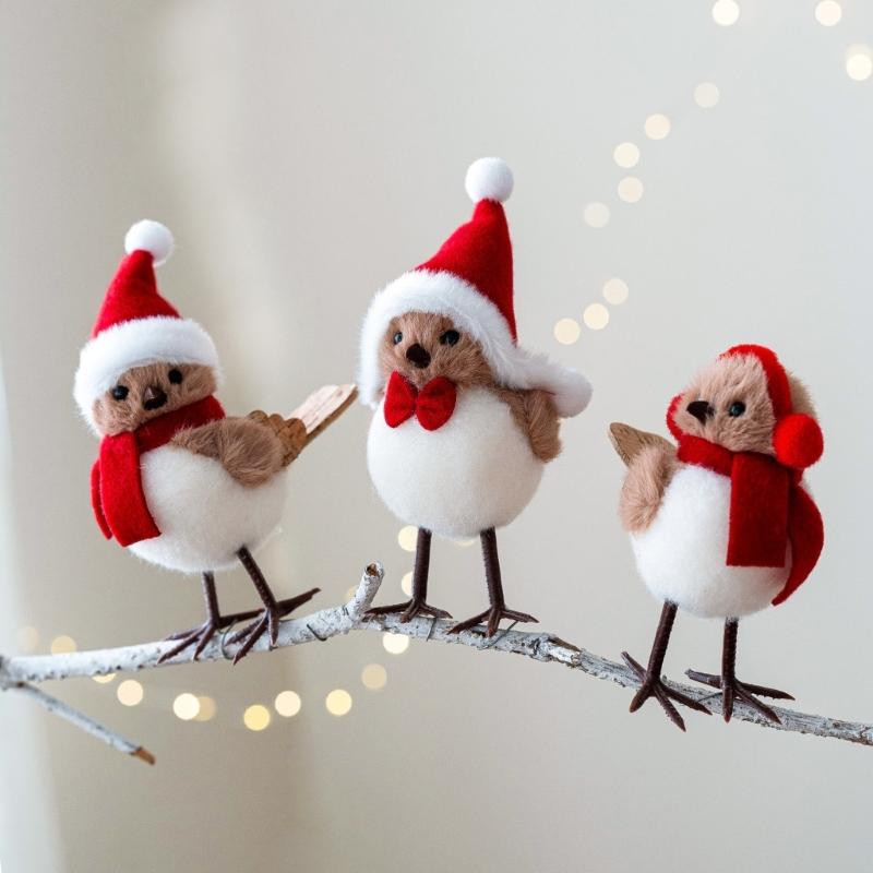 Durable Fabric Covered Foam Bird Hanging Decoration For Festival Indoors Outdoor Christmas Displays