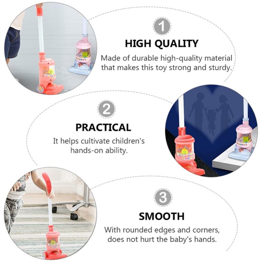 Kids Vacuum Cleaner Toy With Light Pretend Play Household House Cleaning Toys for Children Toddler Girls Boys Birthday Gift
