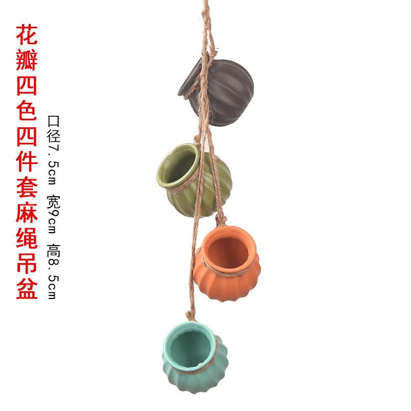 Creative Succulent Flower Pot Ceramic Flower Hanging Pot Flower Ornament for Hanging Succulent Pot Hanging Planter