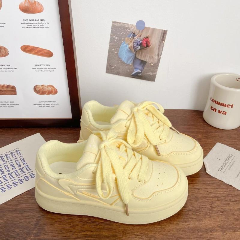 Milk white platform white shoes women's new low-top versatile student breathable sports shoes