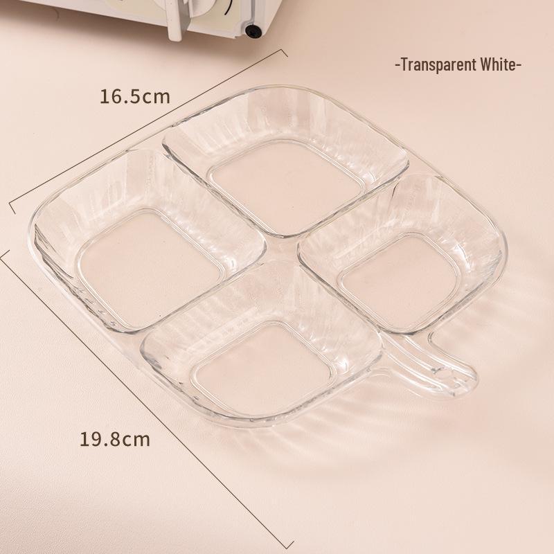 Multifunctional Kitchen Plate: Four-Grid Storage Tray for Ginger & Garlic Prep