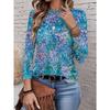Women's T-shirt 3D Printing Green Plant Print Fashion Long Sleeve Round Neck Regular Top Holiday Weekend Spring and Autumn