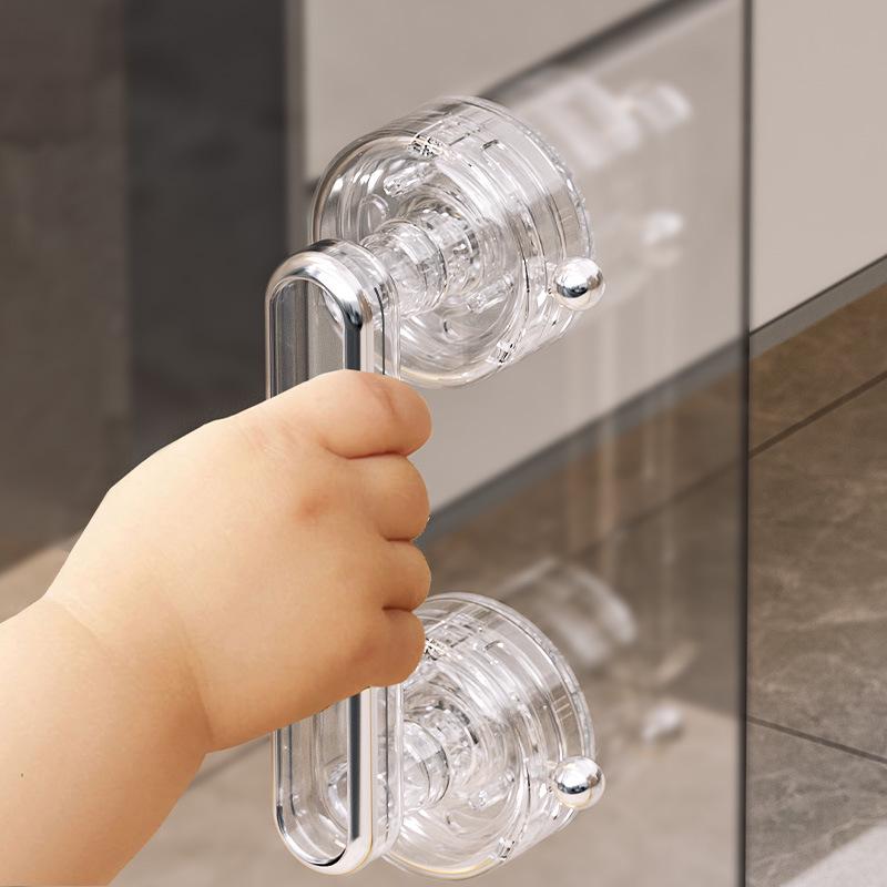 No-Drill Suction Cup Handle for Glass Shower, Sliding Doors, and Refrigerators