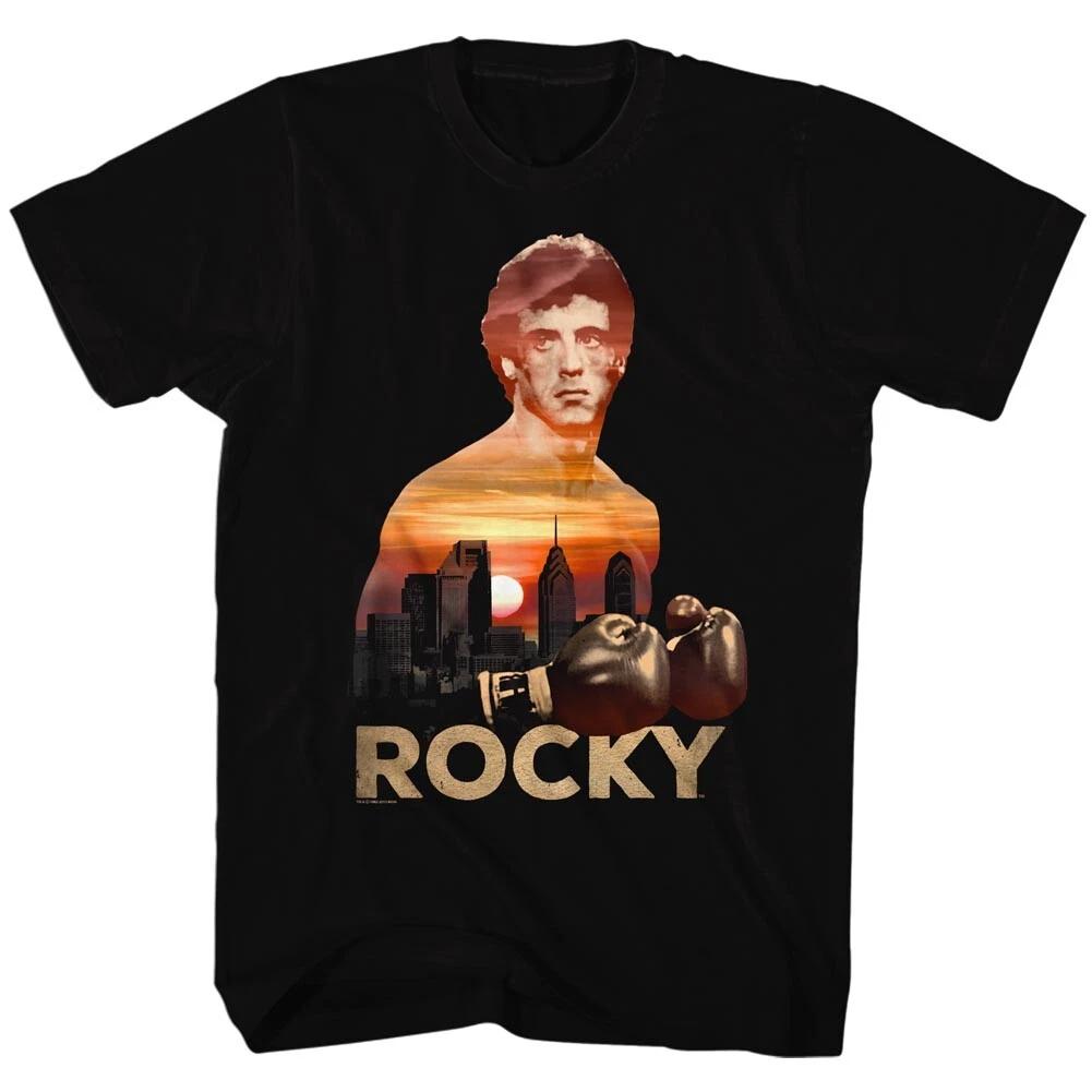 Rocky Movie Philly Skyline Sundset In Rocky Double Exposure Men s T Shirt S