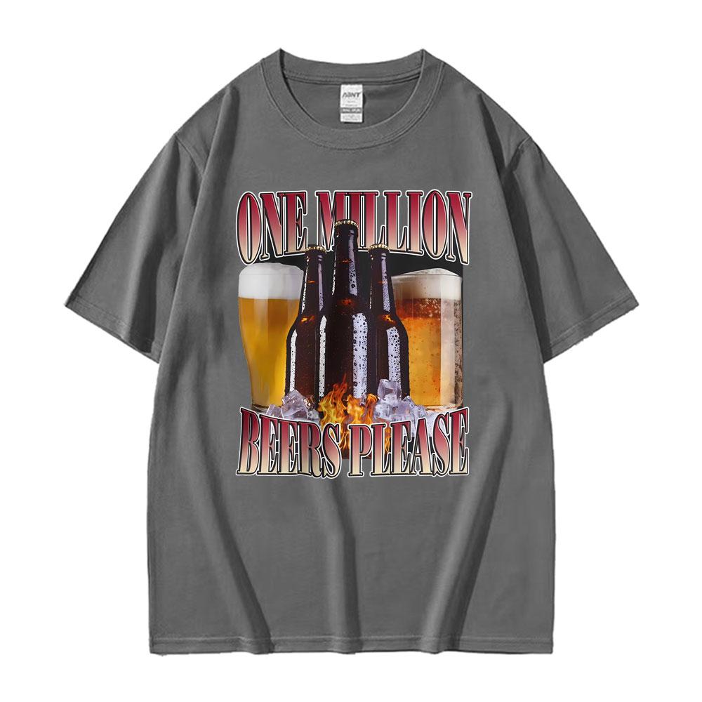 Bar Party Humor Funny Drinking Beer Please Graphic TShirt Unisexs High Street Pop Short Sleeve T Shirts Unisex 100 Cotton TShirt