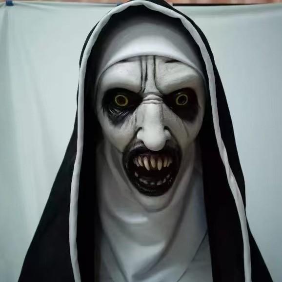 Halloween Horror Haunting2Nun Mask Masquerade Party Scary Props Horror Movie Headgear