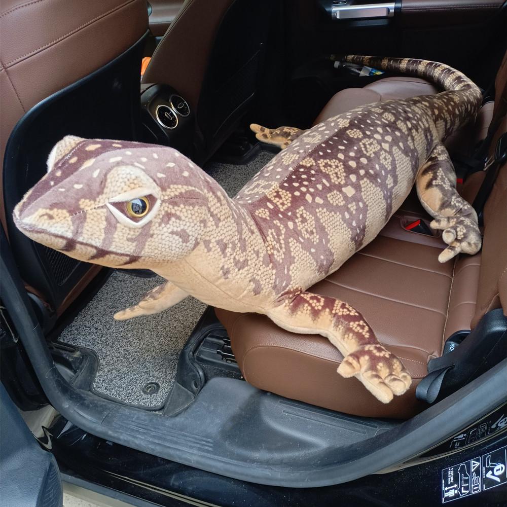 75-200cm Simulation Extended Tail Lizard Plush Doll Pillow Green Brown Monitor Lizard Reptile Plush Toy Home Decor Present Designed For Child