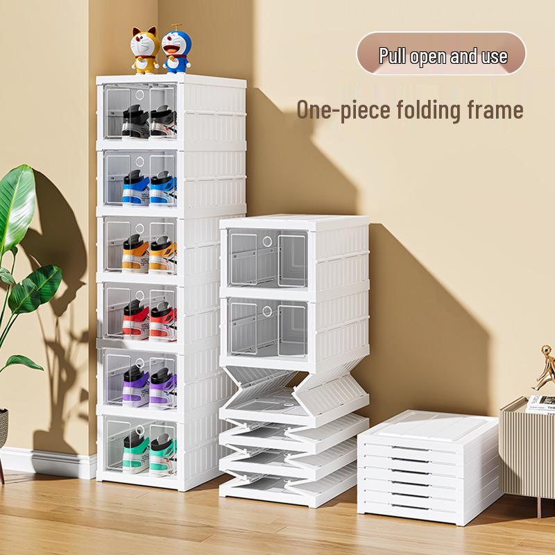 Custom Foldable Shoe Rack: Large-Capacity, Dustproof, Multi-Layer Storage Cabinet for Living Room