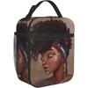 Sac à déjeuner Afro-Américaine Afro Femme Portable Isolé Boîte à Lunch Femmes Réutilisable Thermique Sacs Bento pour Voyage Pique-Nique Travail