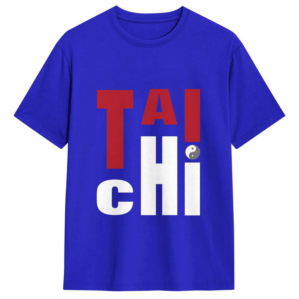 Unisexs TShirt Tai Chi Vintage Pure Cotton Tees Short Sleeve T Shirts Crewneck Tops 4XL 5XL 6XL