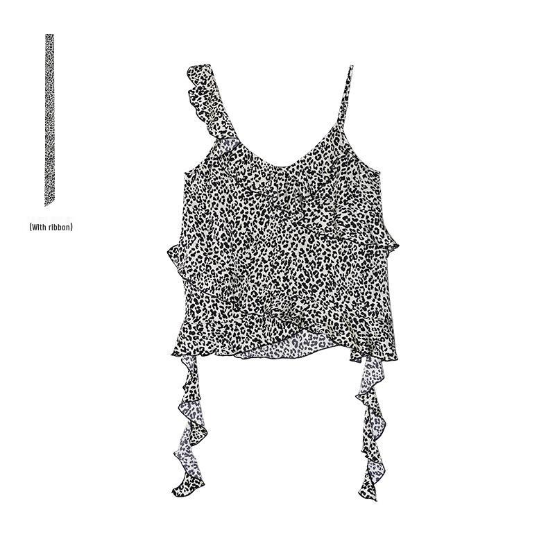 

Spring 26 Retro Leopard Print Backless Camisole - Women s Fashion Free Size леопард друку кольору