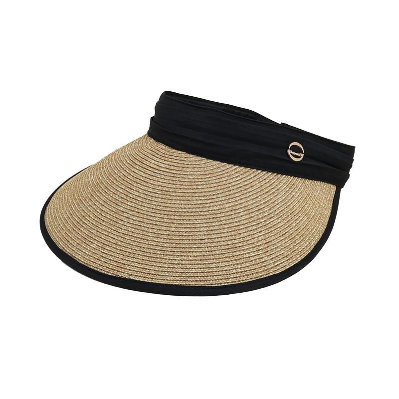 

Summer Women s Foldable Open-Top Hat with Wide Brim Casual Rollable Sunshade Fashionable Outdoor Cap 56-58cm легкие хаки