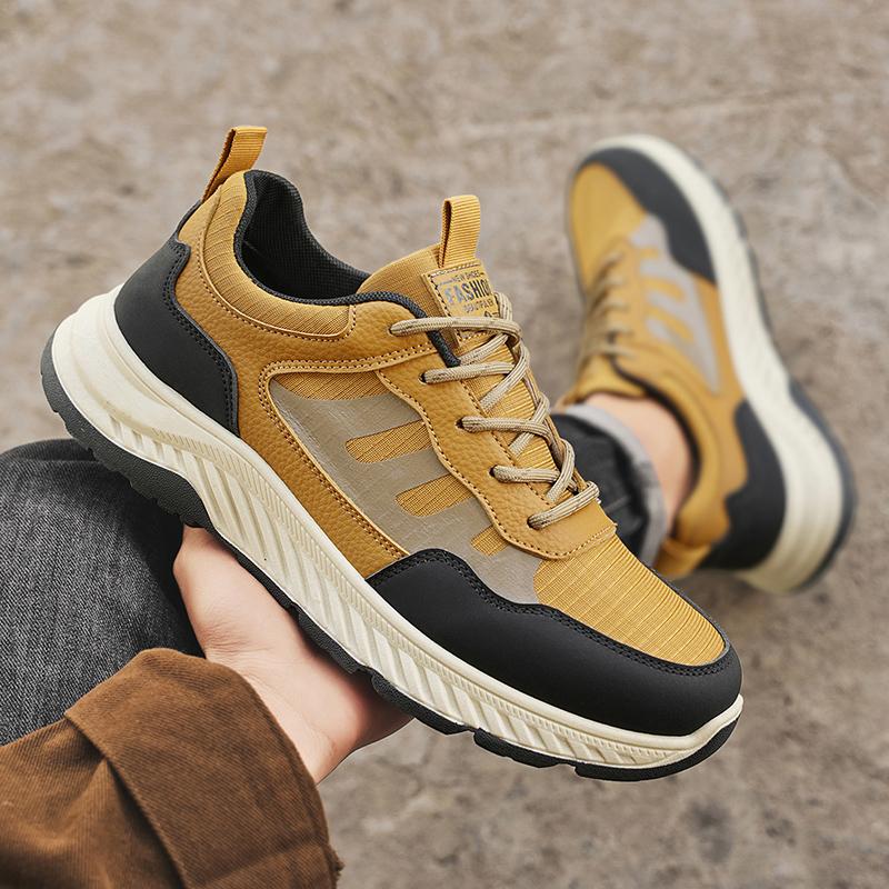 

Outdoor Breathable Running Footwear Men Fashion Sneakers Lace Up Thick Sole Sports Shoes Size 39 To 44 Outdoor Soft Sole 39 хаки