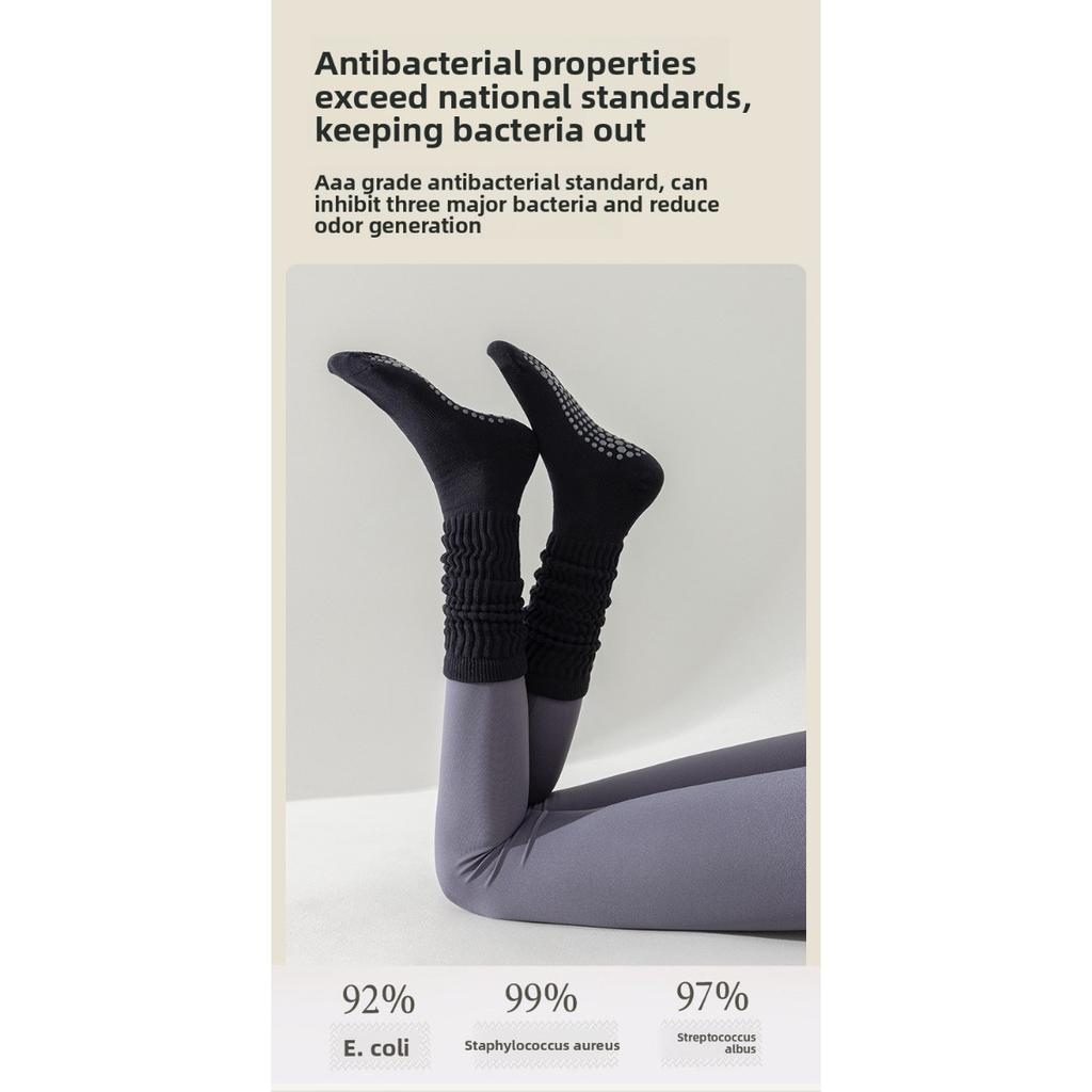 5-1 Perechi de Șosete Profesionale Anti-Alunecare pentru Yoga cu Ciorapi Extinși și Îngroșați Absorbți de Transpirație pentru Fitness, Pilates și Activități în Aer Liber