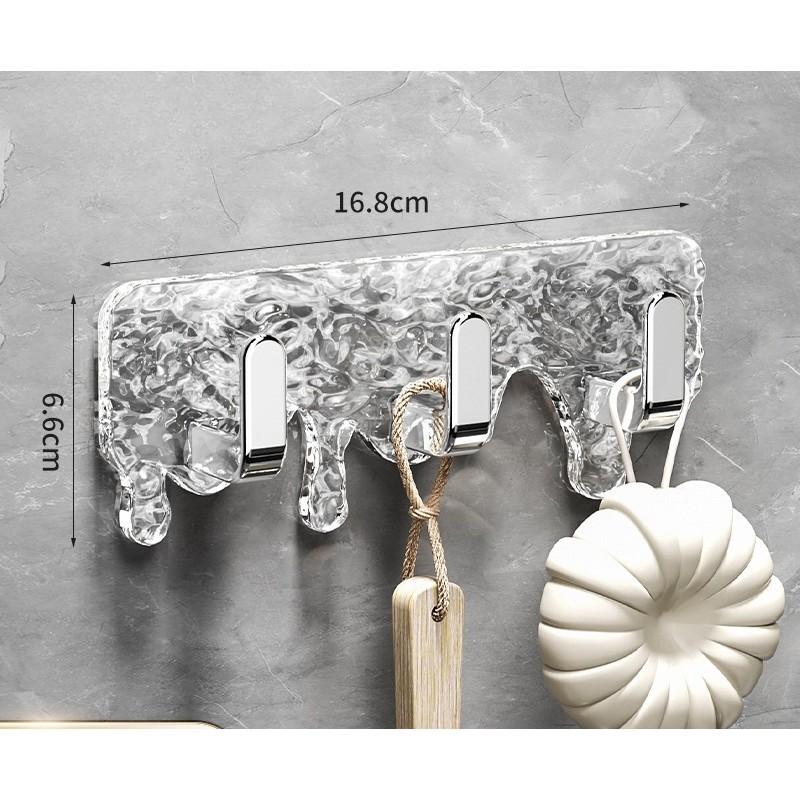 

Легкий роскошный непрерывный крючок для подвешивания без перфорации, не оставляющий следов, крючок для ванной без перфорации, крючок для подвешивания с узором из ледника, прочный крючок для подвешивания на стену серебряный